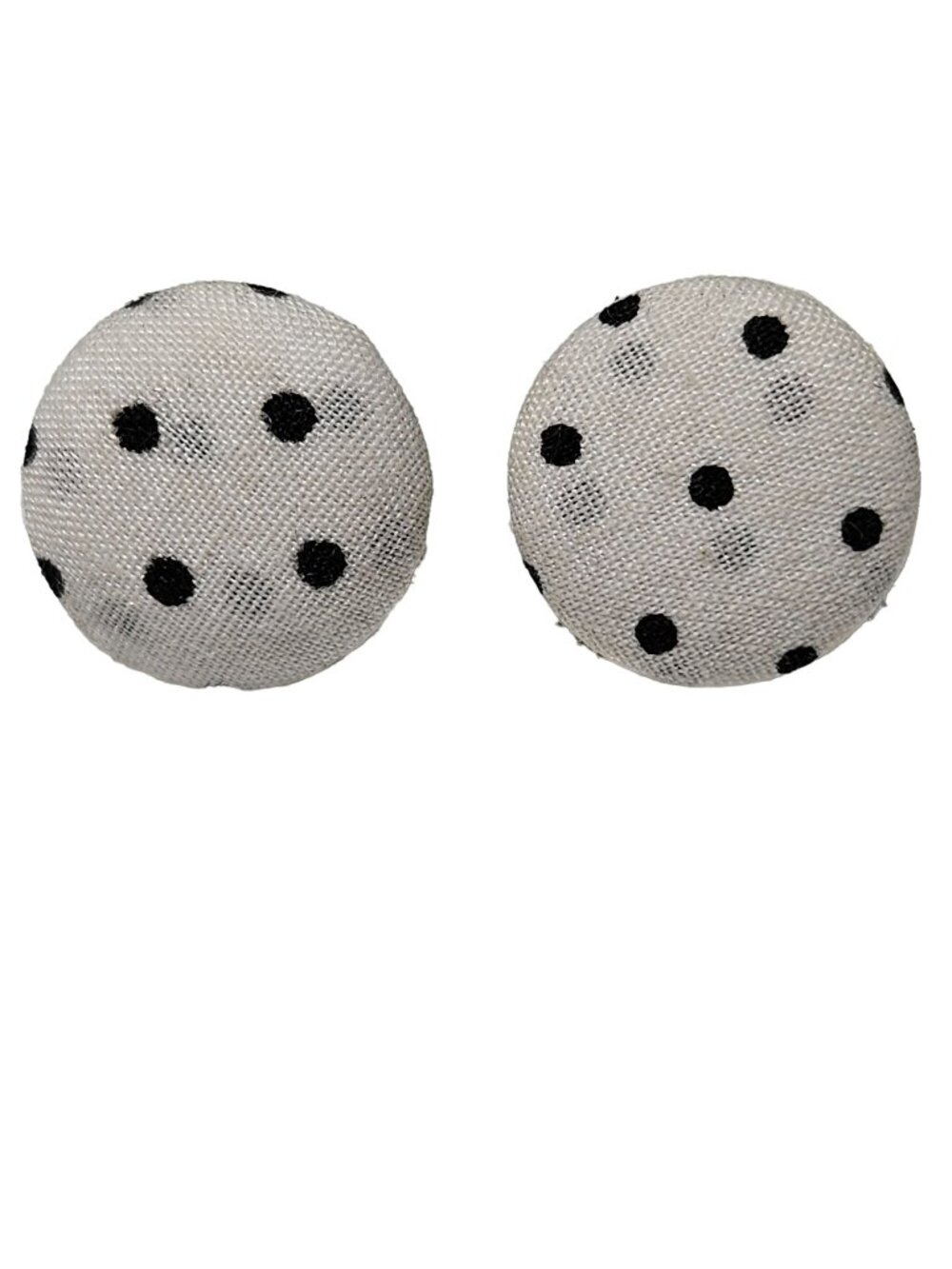 Vintage Polka Dot Fabric Covered Earrings Retro 50s 60s Fashion Jewelry Women
